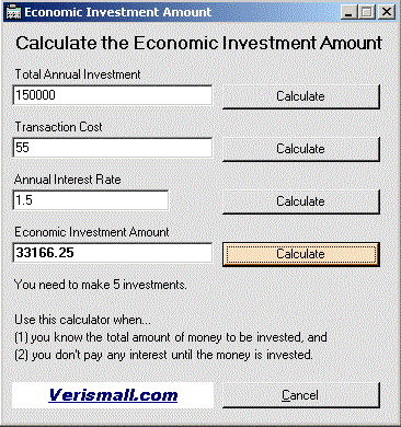 Economic Investment Amount Calculator
